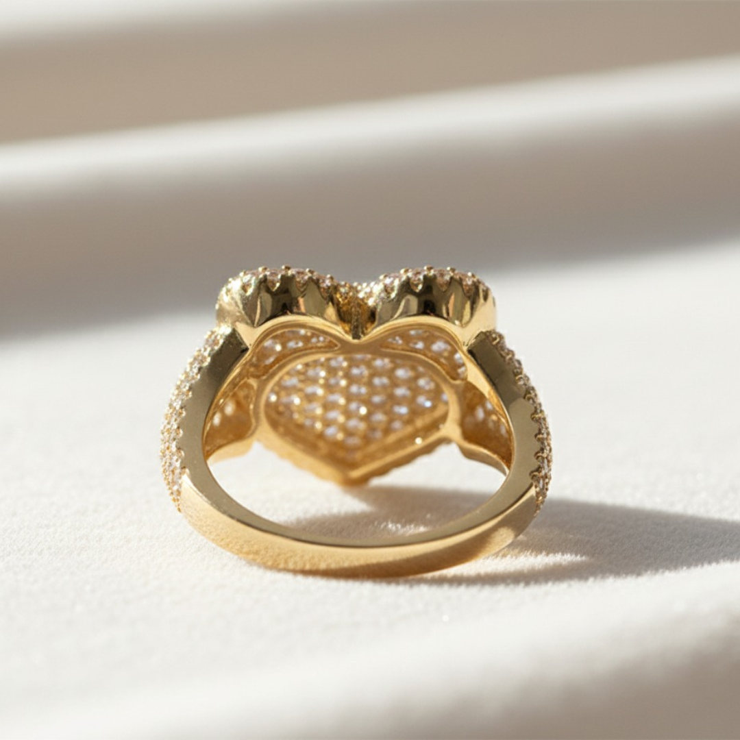 טבעת לב שוקע בלינג – משובצת זירקוניה