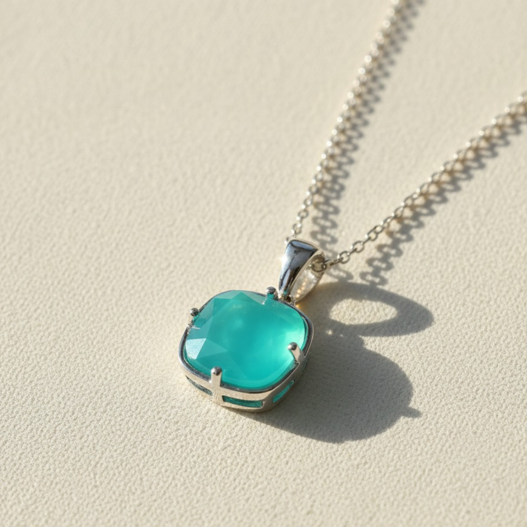 תליון כסף 925 עם אבן אגט טבעית