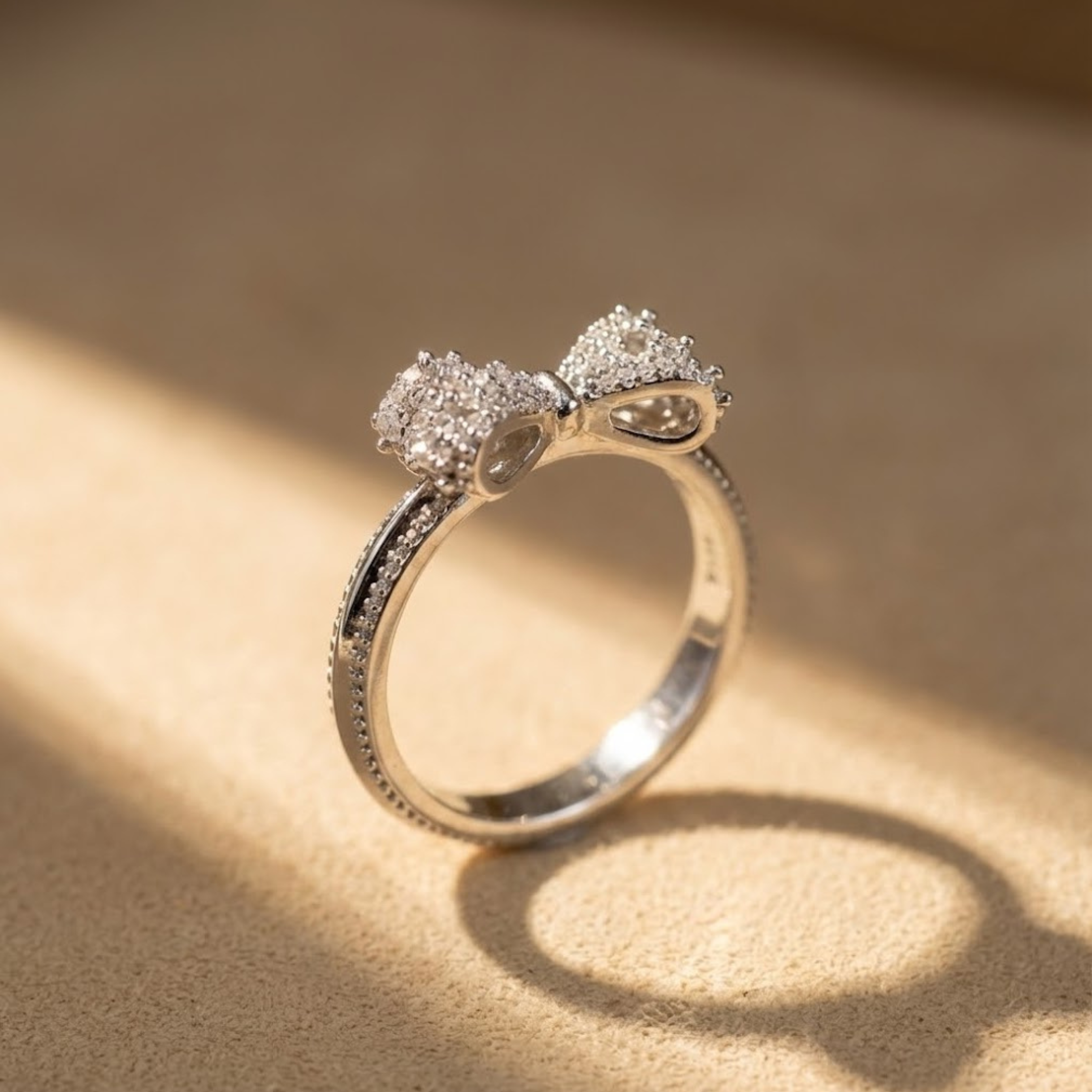 טבעת פפיון  זירקוניה כסף 925